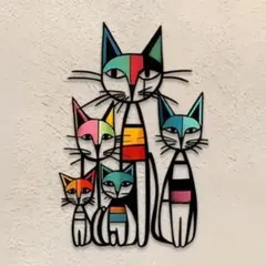 猫 壁飾り Z037 ウォールデコ 北欧 モダンアート 玄関 リビング アイアン