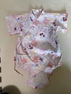 ベビー甚平 ピンク 花柄 魚模様　70