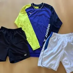 Mizuno 長袖シャツとYonexショーツセット