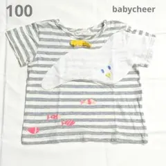 babycheer 100サイズ　カモメのボーダーシャツ　セーラーのサムネイル