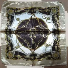 新品未使用 バッグスカーフ ベージュ×白×ブラウン　柄物