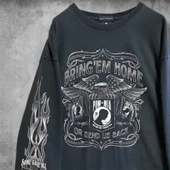 CCFW バイクTシャツ フレイム袖プリント イーグル ハーレー ビンテージ古着のサムネイル