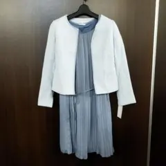 タグ付 入学式 入園式 スーツ ワンピース セット 水色 セレモニー スカート