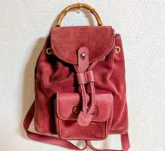 GUCCI バンブー スエード ミニリュック 赤　ビンテージのサムネイル