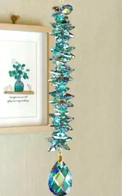 サンキャッチャー♡ハンドメイド「エーデルワイスとブルーバイオレット♡」 サンキャッチャー♡ハンドメイド「エーデルワイスとブルー
