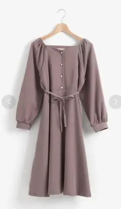 MAJESTIC LEGONフロントボタンスクエアワンピ【ヒモなし】