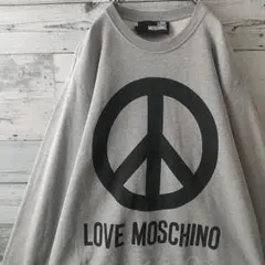 人気デザイン☆ラブモスキーノ ビックロゴ ピースマーク スウェット L グレー