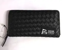 B ONE SOUL　Duck Dude 編み込みフェイクレザー長財布 ブラック