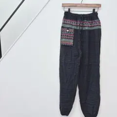 アジアンテイスト/綿100%/ゆったり/ロングパンツ/ジョガーパンツ