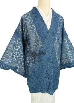 塵除け道中着 単衣～夏物 桧垣紋レース織 身丈８１ｃｍ 正絹 12558