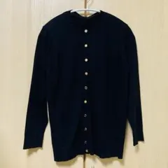 ドゥーズィエムクラス　FFカーディガン　ブラック　コットン