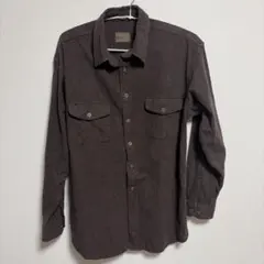 St.JOHN'S BAY シャモアクロス　ダークブラウン 長袖ネルシャツ　古着