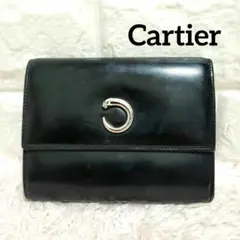 外観美品❣️Cartier カルティエ パンテール三つ折り財布ウォレットブラック Cartier 【美品】カルティエ 財布 パンテール 三つ折り : サクラ