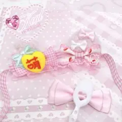 ぬい服 ぬい ヘッドドレス オムライス 10cm ピンク ハンドメイド