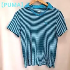 PUMA プーマ マルチボーダー Vネック スポーツウェア ゴルフ 半袖　L
