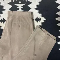 【古着】ヴィンテージ ベージュ フェイクスエード 2タック スラックス