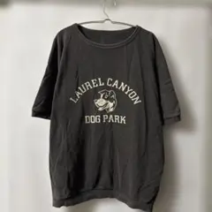 「即日発送」L 文字プリント半袖トレーナーTシャツ グレー