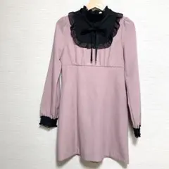【美品】EATME フェイクレイヤード フリルワンピース ピンク Mサイズのサムネイル