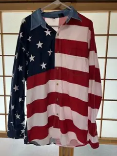 アメリカ国旗デザイン 長袖シャツ