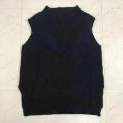 濃紺　ノースリーブニットベスト フリーサイズ