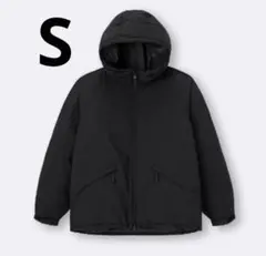 GU ウォームパデッドパーカー S ダウンジャケット ジーユー ブラック