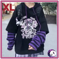 病みカワ パーカー 猫耳 グレー M 地雷系 原宿系 韓国 Y2K パンク 病みカワ パーカー 猫耳 グレー L 地雷系 原宿系 韓国 Y2K パンク