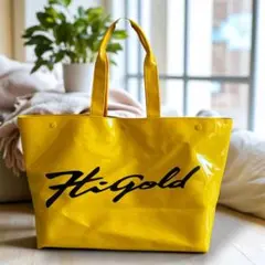 【極美品】HI-GOLD ハイゴールド　エナメルトートバッグ　イエロー