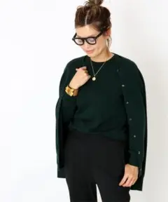 新品タグなし　EVERYDAY I LIKE. クルーネック カーディガン　緑