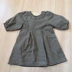 petit main チェック柄 ワンピース 80