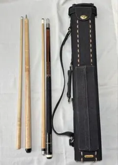 ビリヤードキュー 2本 ケース付き