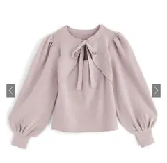 フロントオープンリボンニットトップス[dr612] ピンク