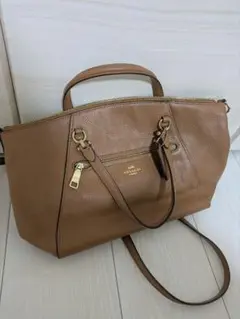 COACH ブラウンレザー ショルダーバッグ