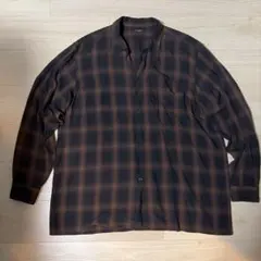 COMOLI 20AW ウールチェックオープンカラーシャツ green - メルカリ