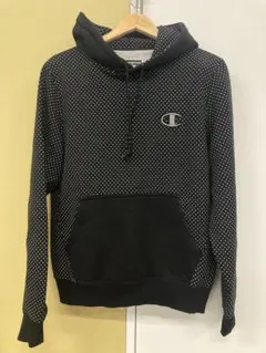 【美品】Champion チャンピオンパーカー ドット柄水玉 ブラック Mサイズ