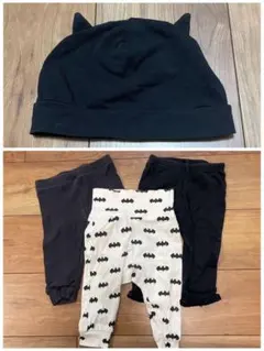 H&M バットマン柄パンツ 6〜9ヶ月用他3点セット＋帽子