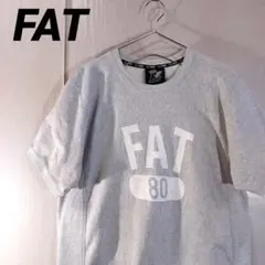 【古着】エフエーティー FAT 半袖スウェットトレーナー ロゴプリント グレーのサムネイル