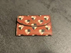 COACH コーチ 6連 キーケース ハート柄 赤 レザー レア