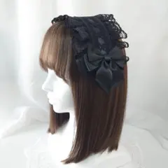 ロリィタ ヘッドドレス 黒 ブラック