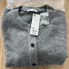 GU パフニットクルーネックカーディガン　グレーxxl タグ付き
