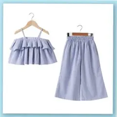 【110㎝】ラスト1点　新品　女の子　ストライプ　セットアップ　春夏服　可愛い