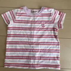 MikiHouse HOT BISCUITS ウサギ刺繍 半袖Tシャツ