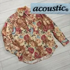 良品■acoustic アコースティック■花柄 フラワー ラメ ジャガードシャツのサムネイル
