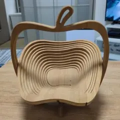 リンゴ型木製バスケット