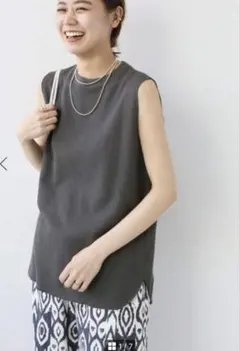 ジャーナルスタンダードレリュームTCワッフルノースリーブ フリーサイズ