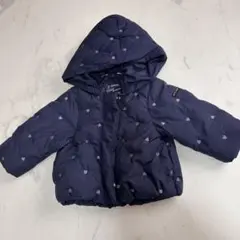 petit main ネイビー ぴんくハート柄アウター 80