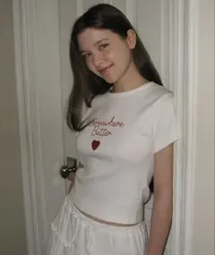 somewhere butter ロゴTシャツ　ホワイト　アイボリー　白
