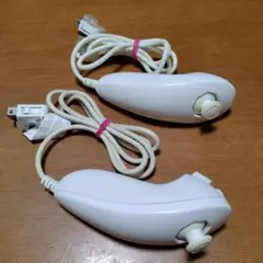 動作品　Wiiリモコン用　ヌンチャク白色　2本セット