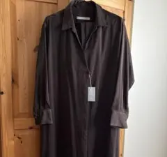 エフデ　ダークブラウン シャツワンピース ベルト付き