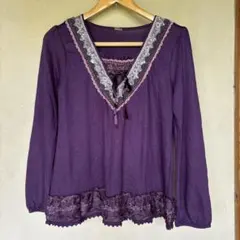 アクシーズファム　ニット　カットソー　紫