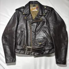 ショット　schott ダブルライダースジャケット　ブラウン　38 618